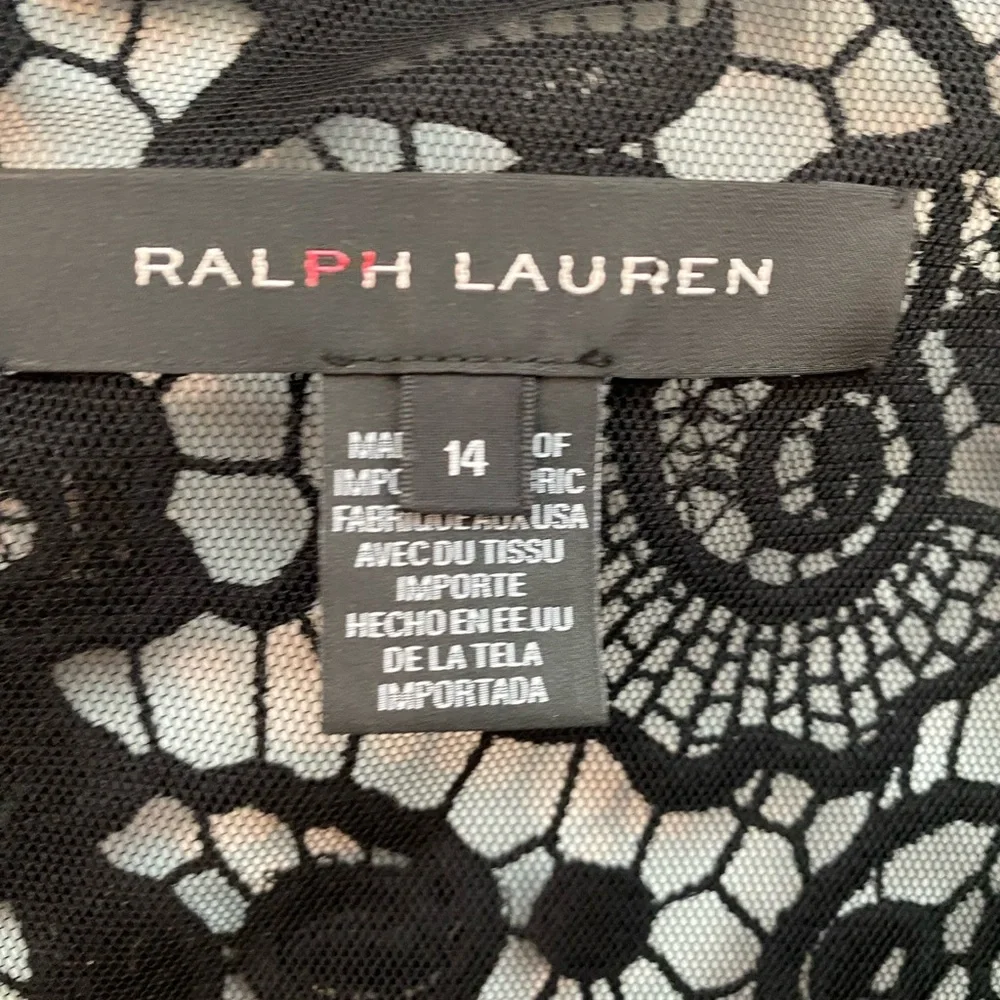 Ralph Lauren Black Label Elegant Lace & Leather Trim Duster Jacket - 14